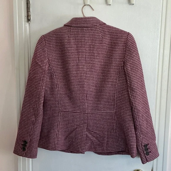 Talbots Wool Blend Women's Blazer in Pink Houndstooth sz 6 - Picture 7 of 14